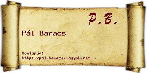 Pál Baracs névjegykártya